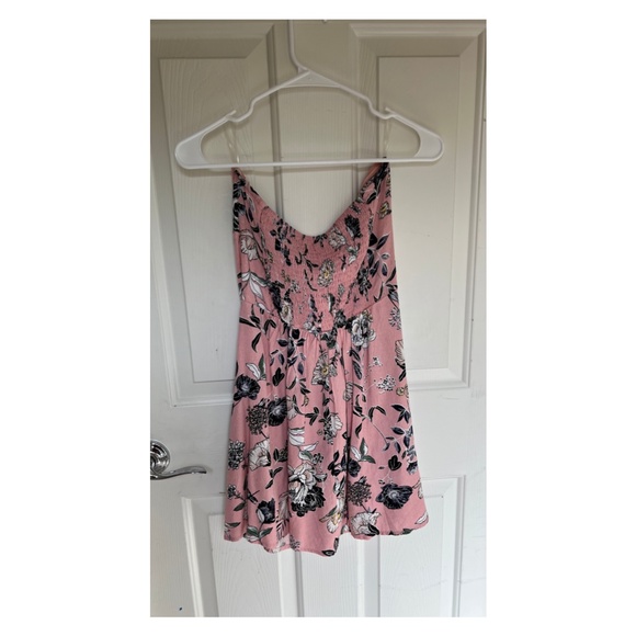 NWT Love, Fire Floral Pink Strapless Dress - Picture 3 of 4